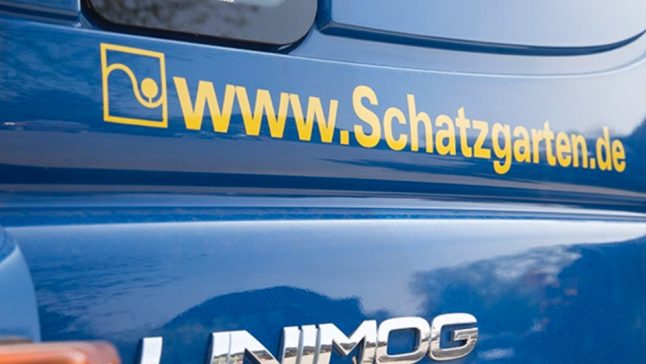 Schatzgarten-Webadresse auf Firmenfahrzeug